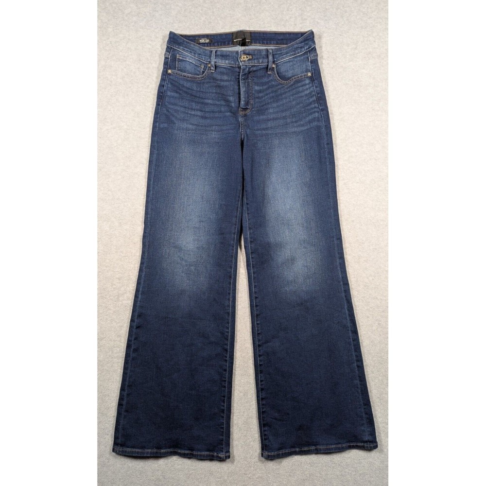 White House Black Market high rise wide leg Jeans - dark blue wash
